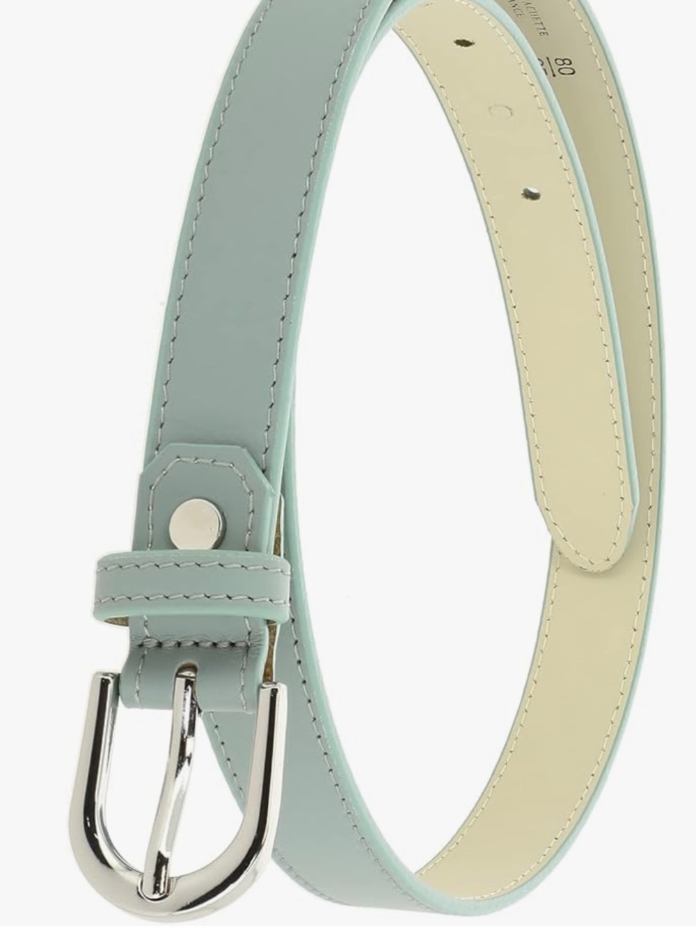Gray green leather belt